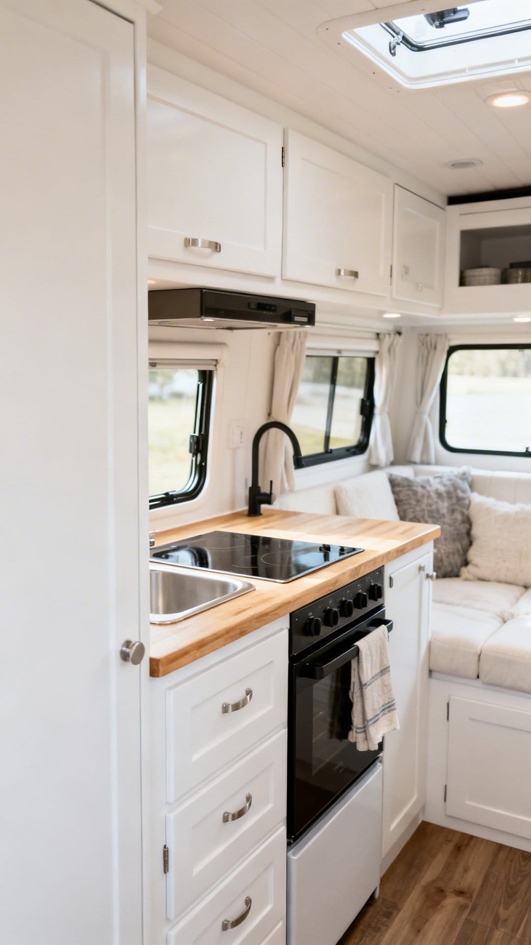 White Cabinets That Brighten the Space