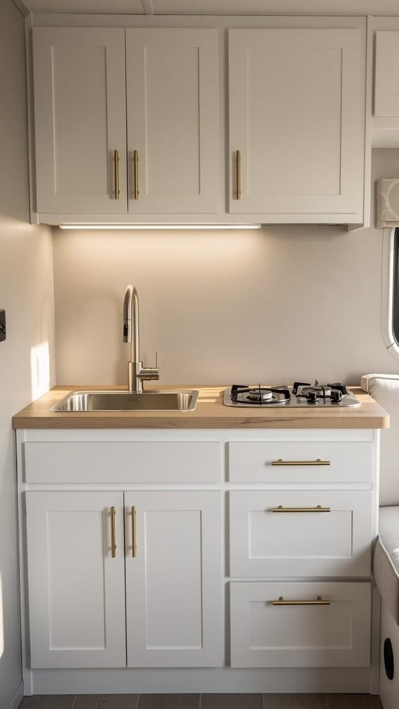 White Shaker Cabinets with Sleek Hardware