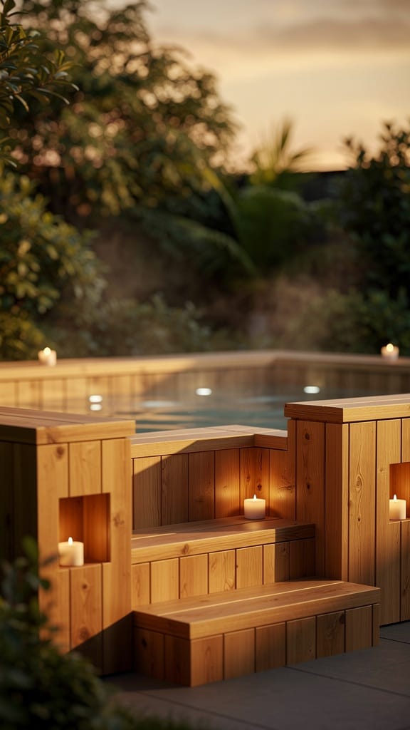Wood-Clad Jacuzzi Enclosure