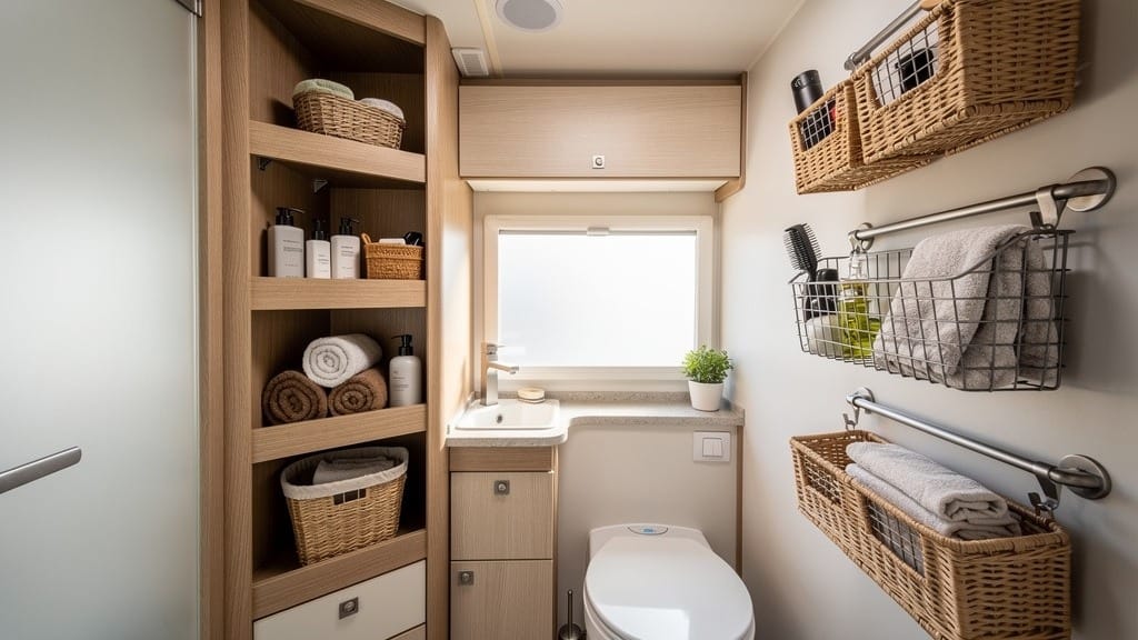21 Tiny Camper Bathroom Storage Ideas for Smart Small Spaces