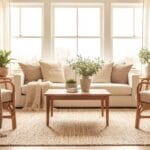 23 Cozy Living Room with Summer Decor: Layered Textures and Light