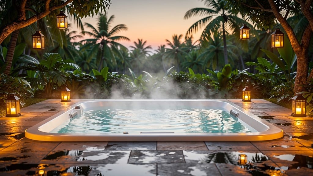 23 Tropical Jacuzzi Outdoor Ideas for a Vacation Vibe