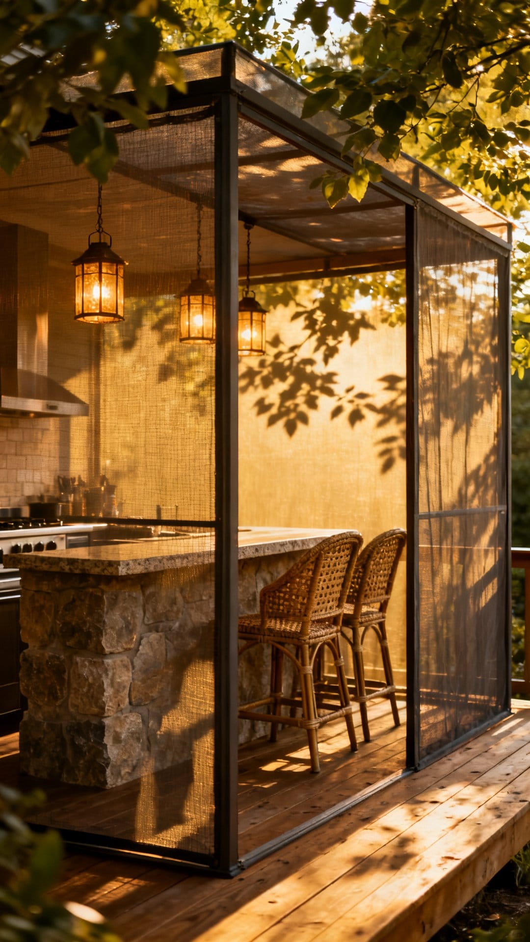 A Screened Outdoor Kitchen for Bug-Free Summer Dining