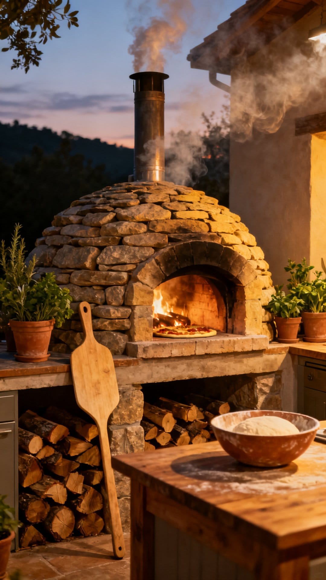 An Outdoor Pizza Oven Kitchen for Weekend Gatherings