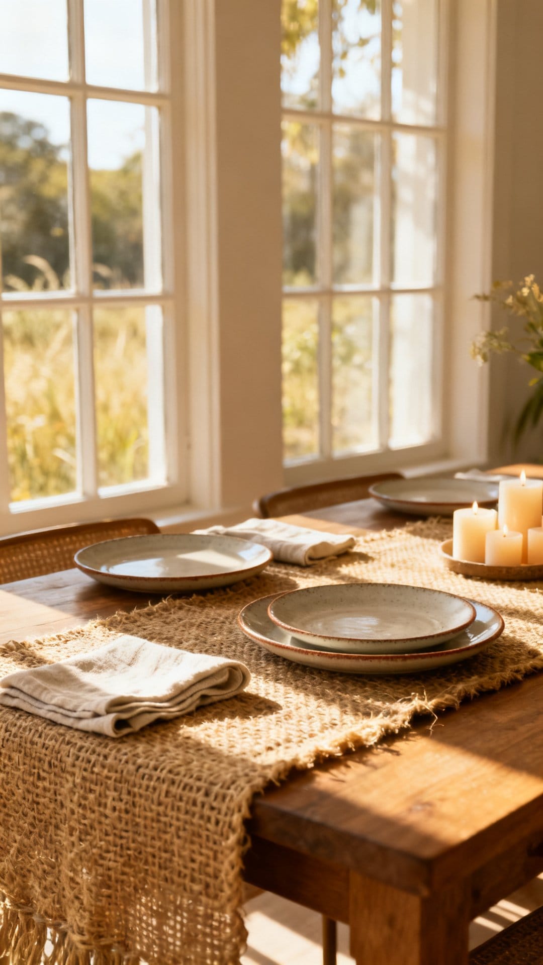 Bring in a Statement Table Runner with Warm Texture