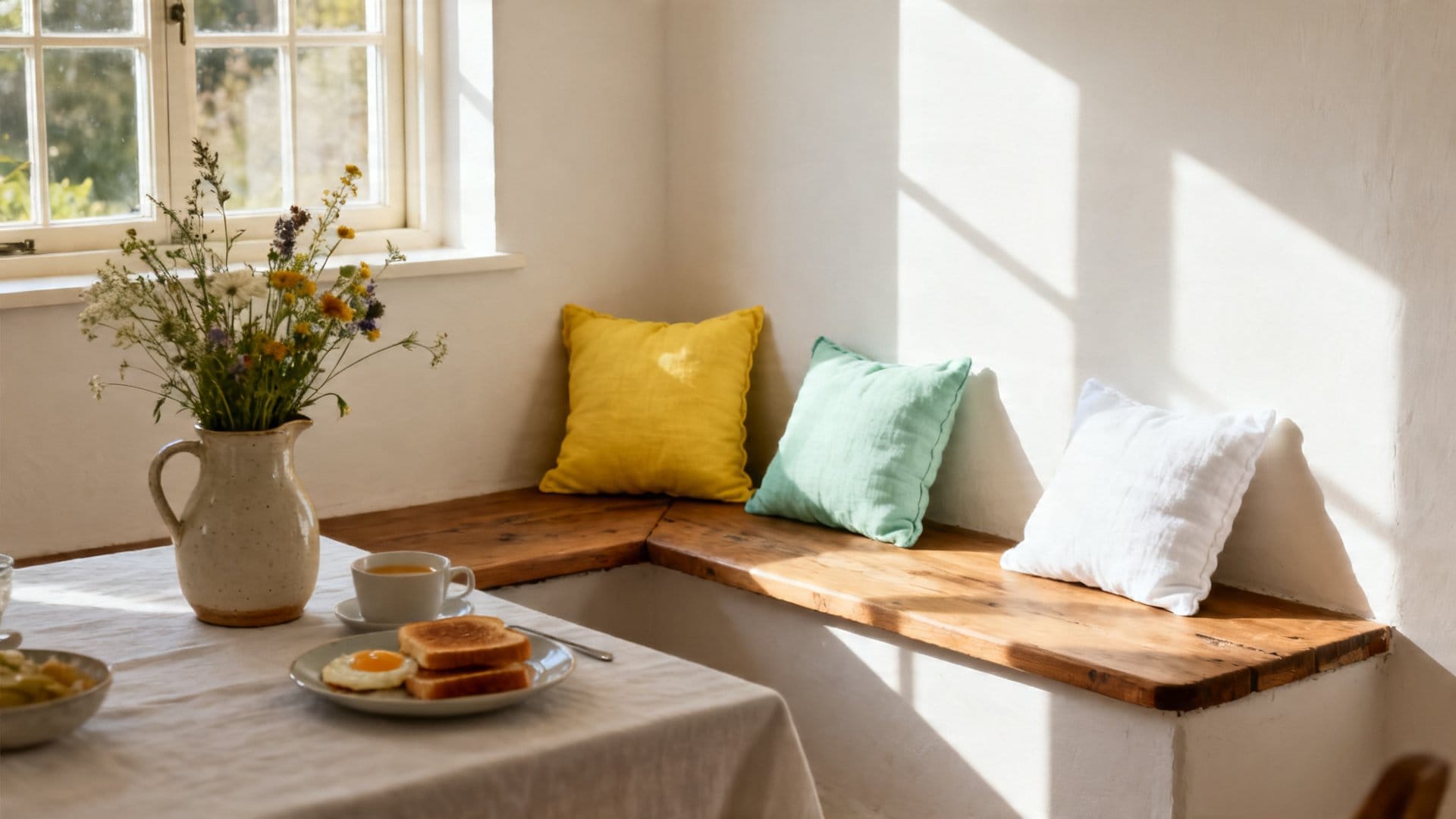 Dining Nook and Kitchen Seating: Small Pillows, Big Personality