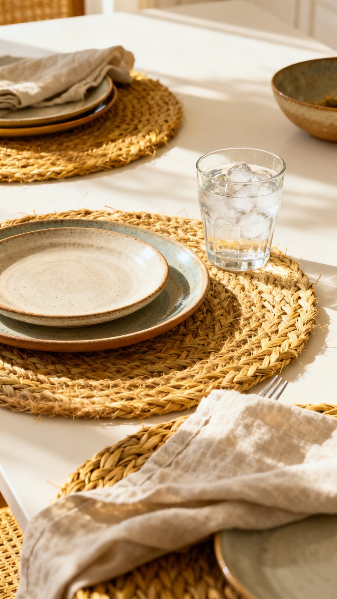Layer Woven Placemats in Natural Fibers