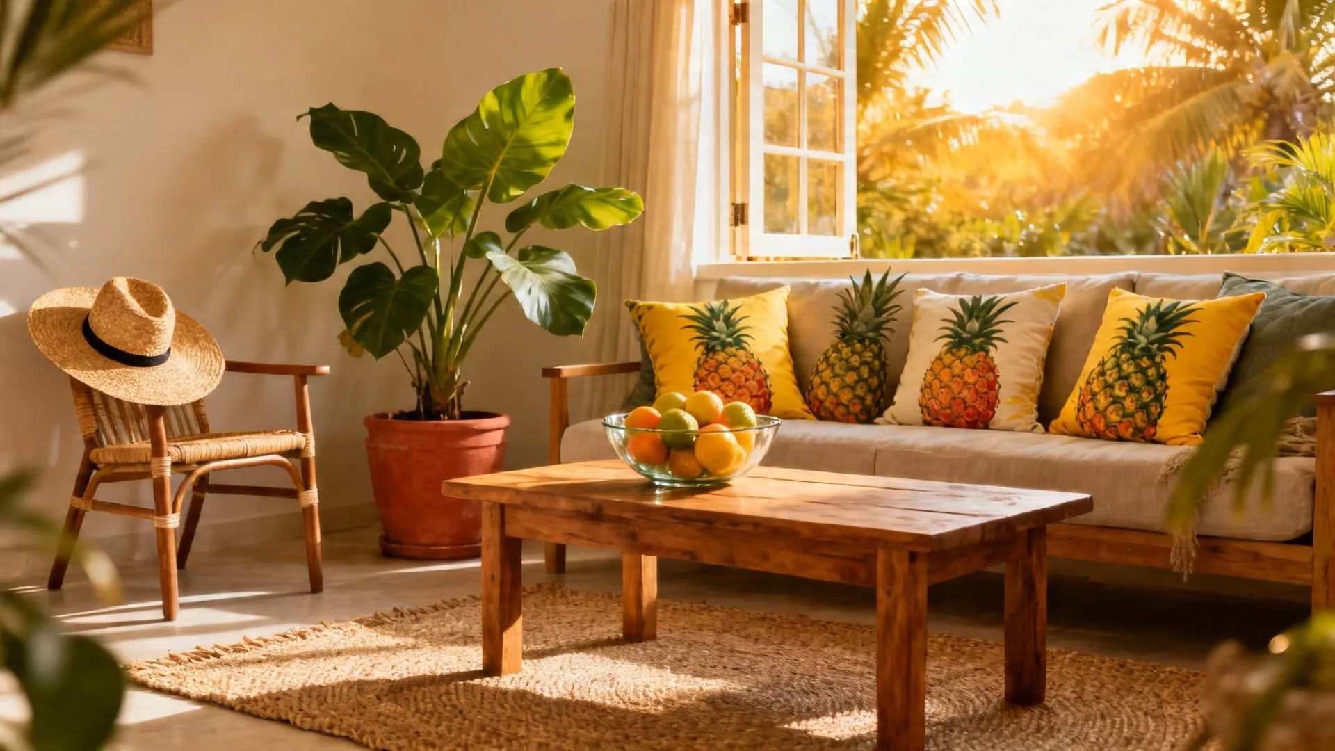 Mixing Pineapple Pillows With Other Summer Decor
