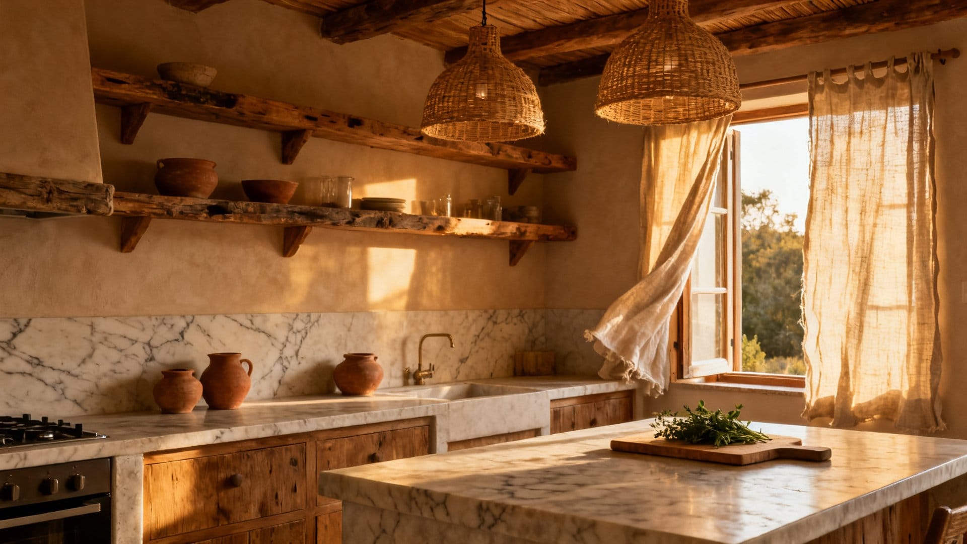 Natural Materials Are the Heart of the Summer Kitchen