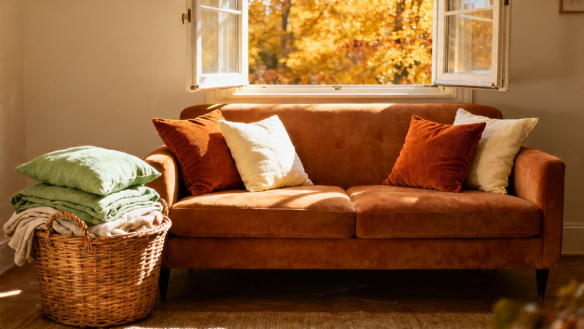 Seasonal Pillow Swaps to Keep Your Brown Couch Feeling Fresh