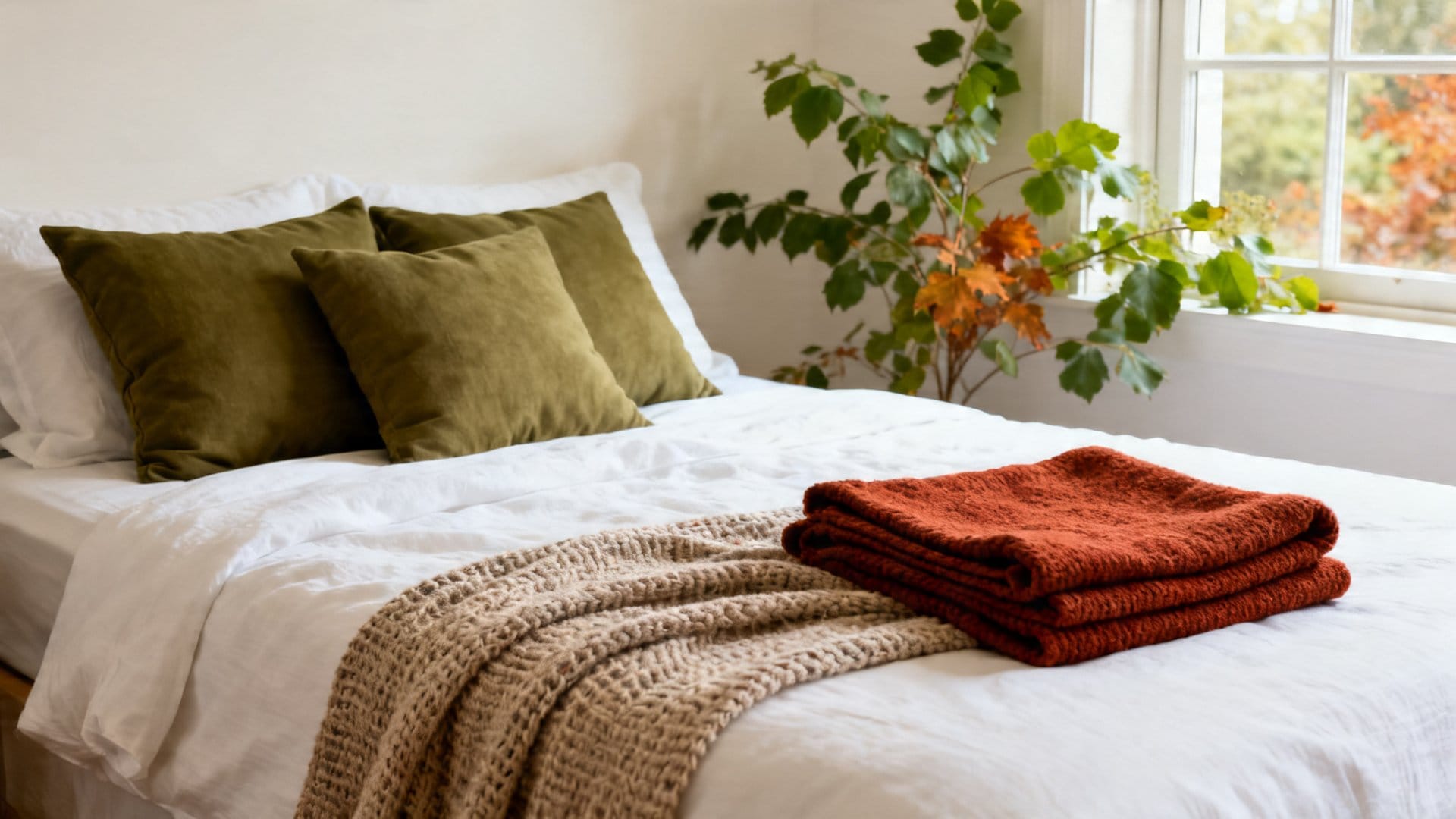 Styling Decorative Pillows for White Bedding Through the Seasons