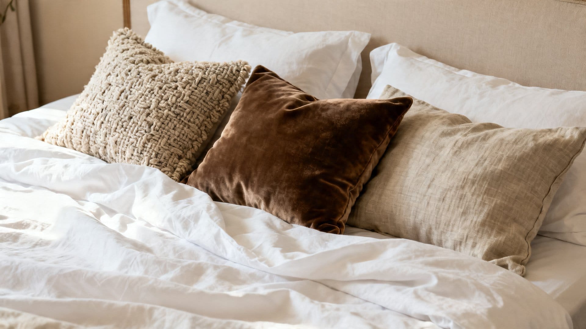Textures That Shine Against White Bedding