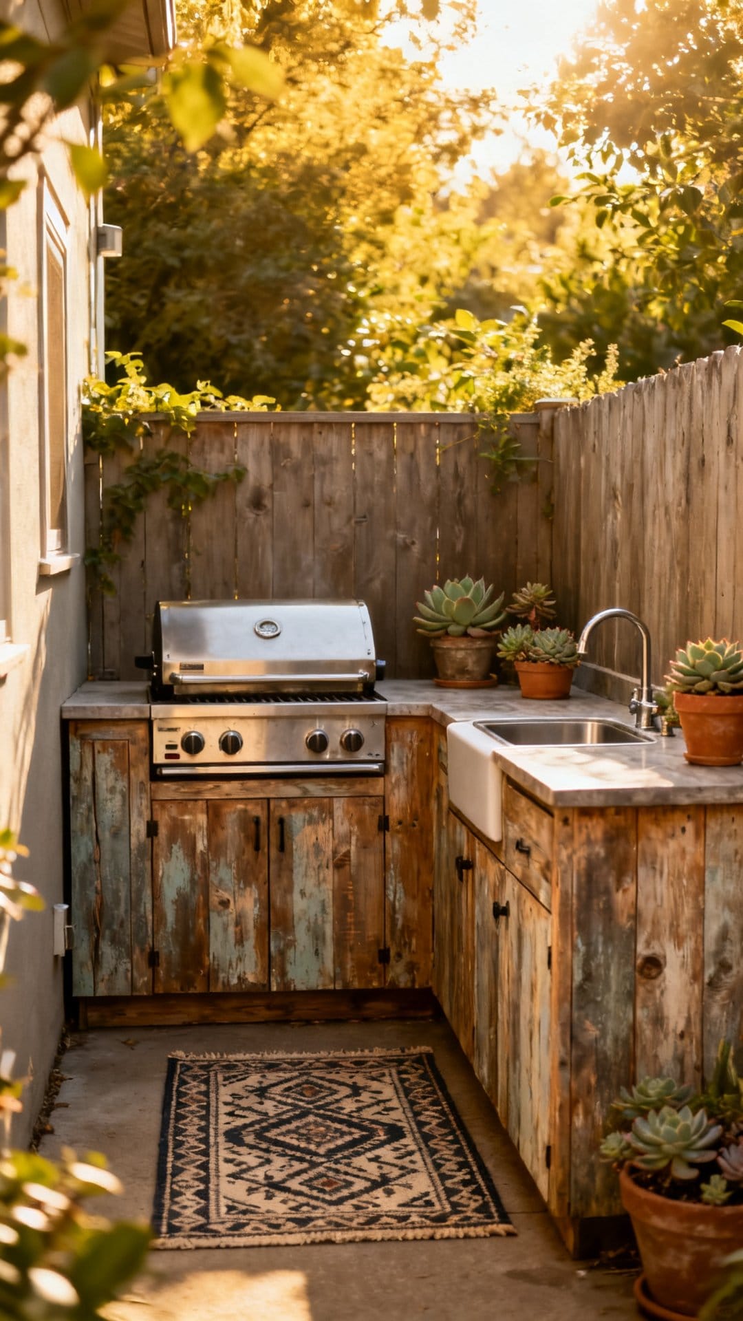 The Compact L-Shaped Kitchen for Small Backyards