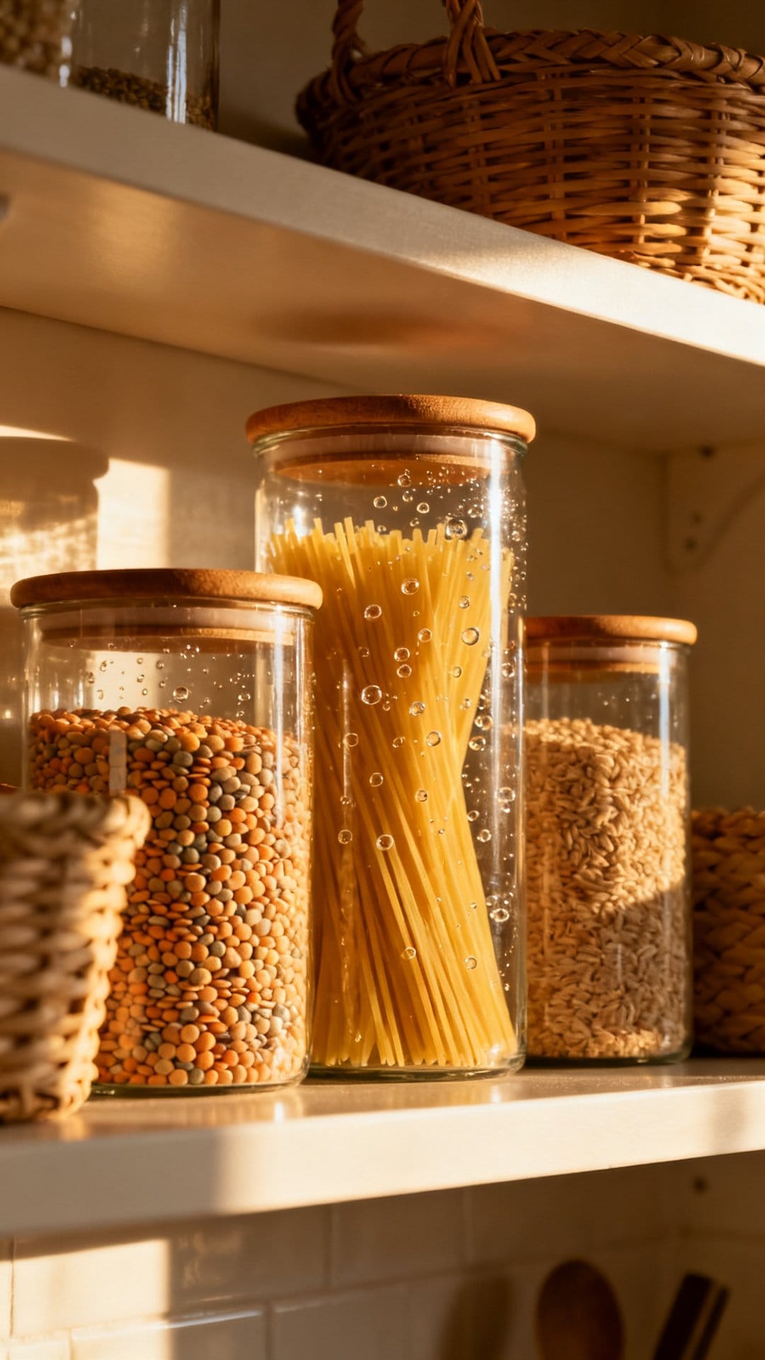 Use Glass Jars to Display Pantry Staples Beautifully