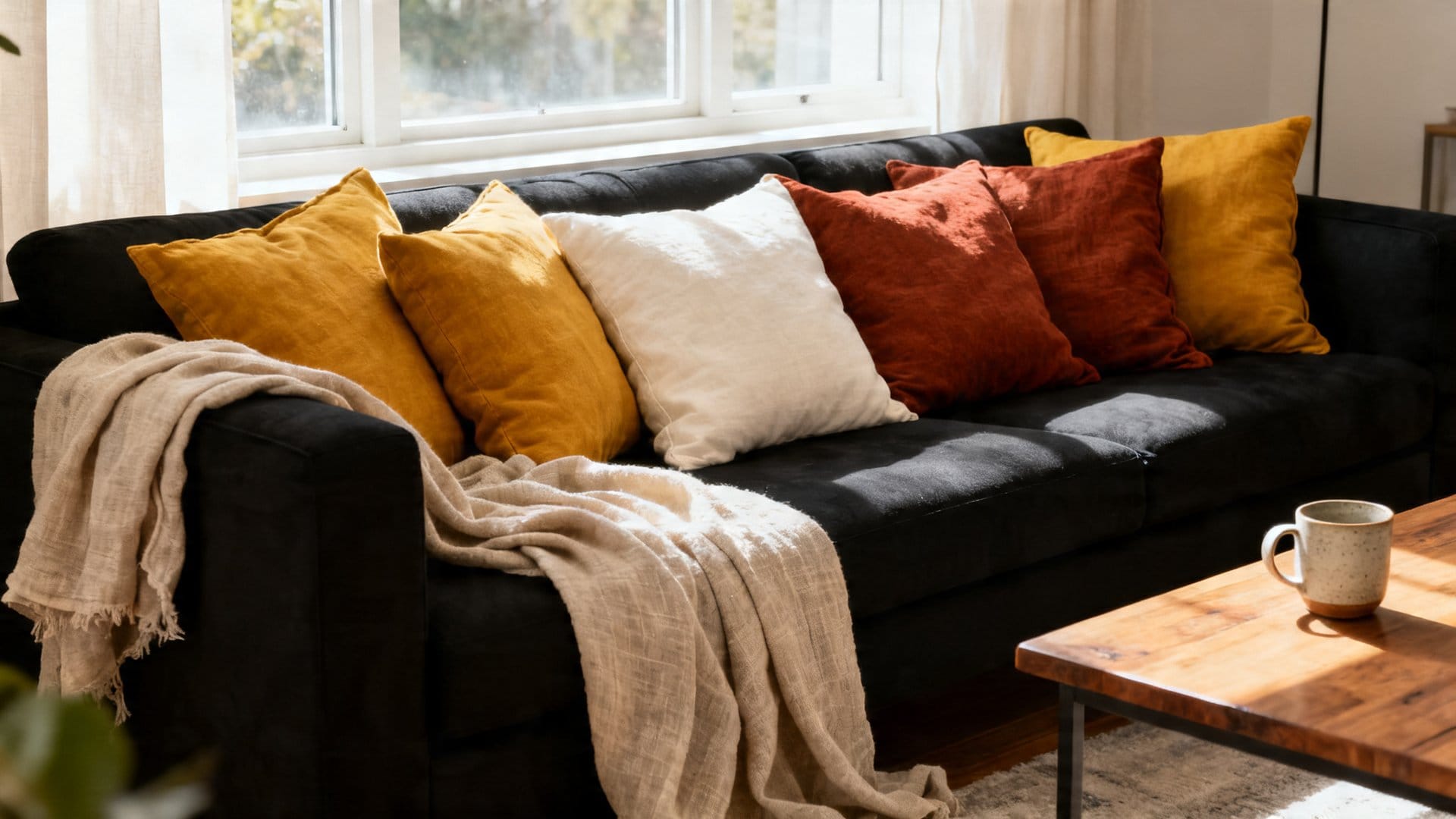 Why a Black Couch Is Actually the Best Canvas You Own