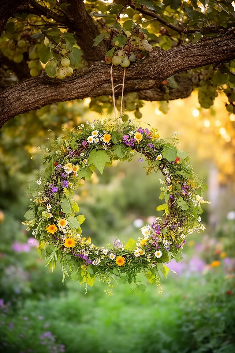 Hanging floral hoop variation 1