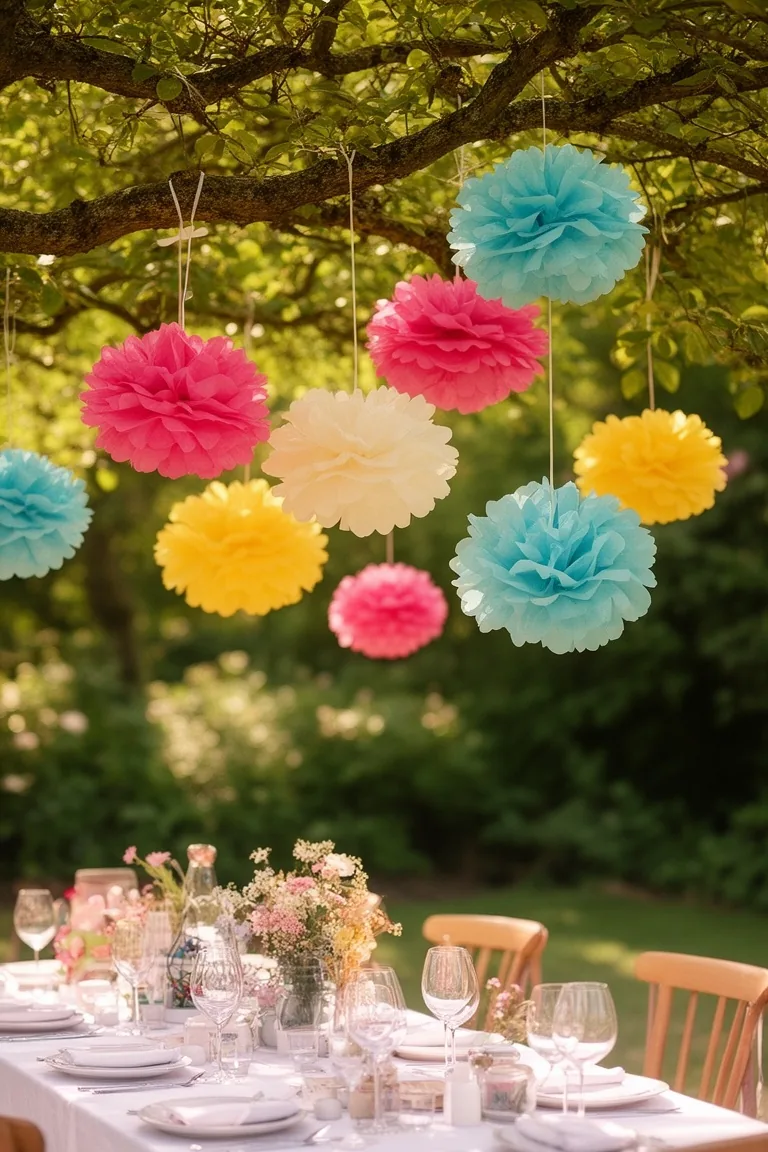 Paper pom-pom arrangement variation 2