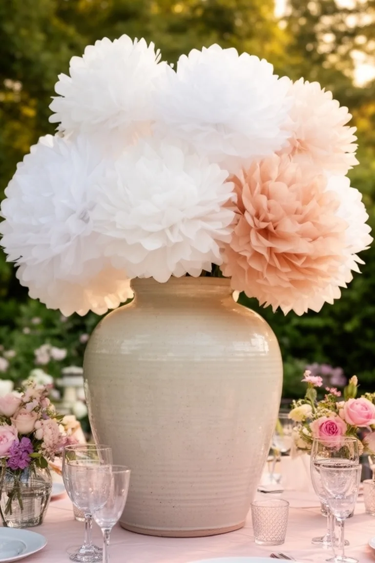 Paper pom-pom arrangement variation 3