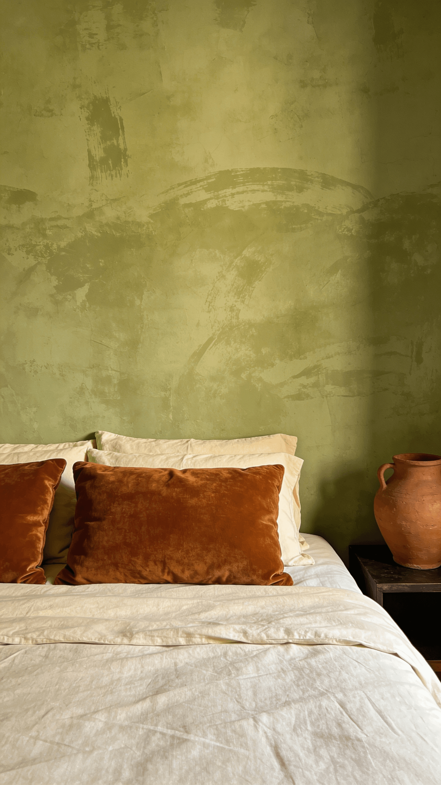 Sage green and terracotta bedroom idea 22