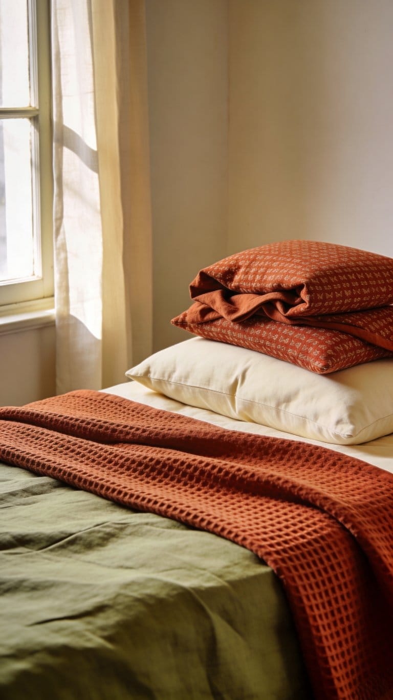 Sage green and terracotta bedroom idea 3