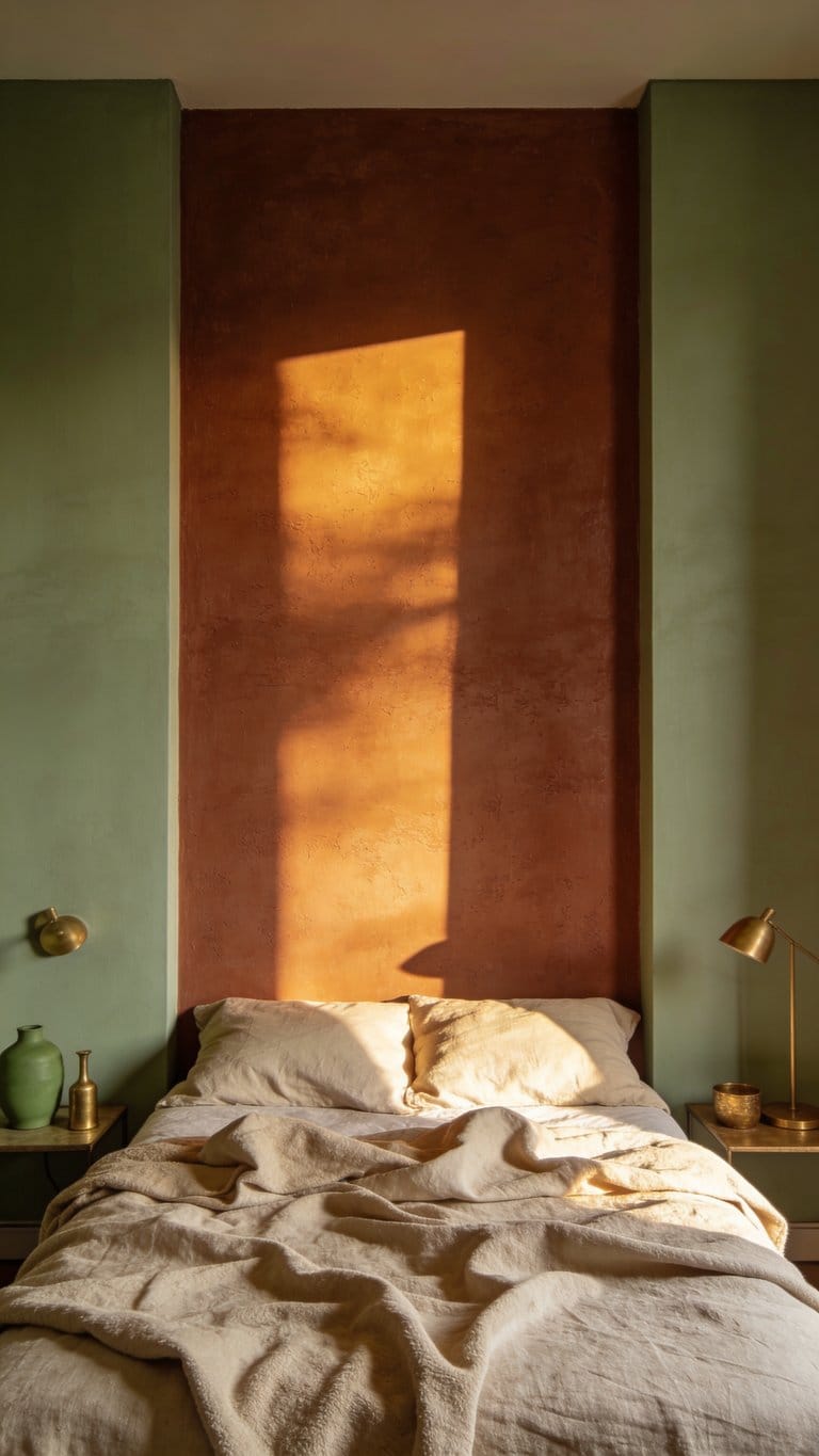 Sage green and terracotta bedroom idea 8
