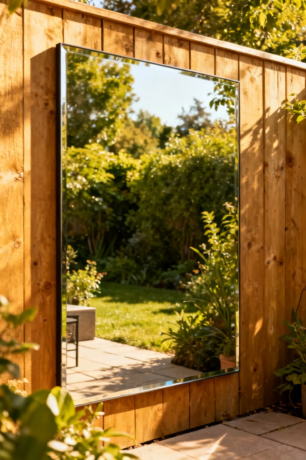 Outdoor mirror trick expanding small patio