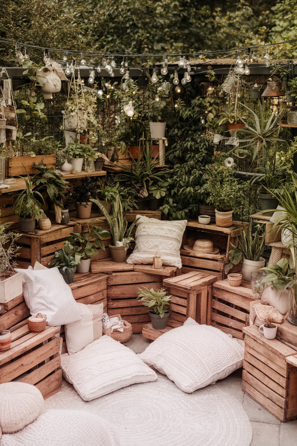 Crate furniture arrangement budget patio