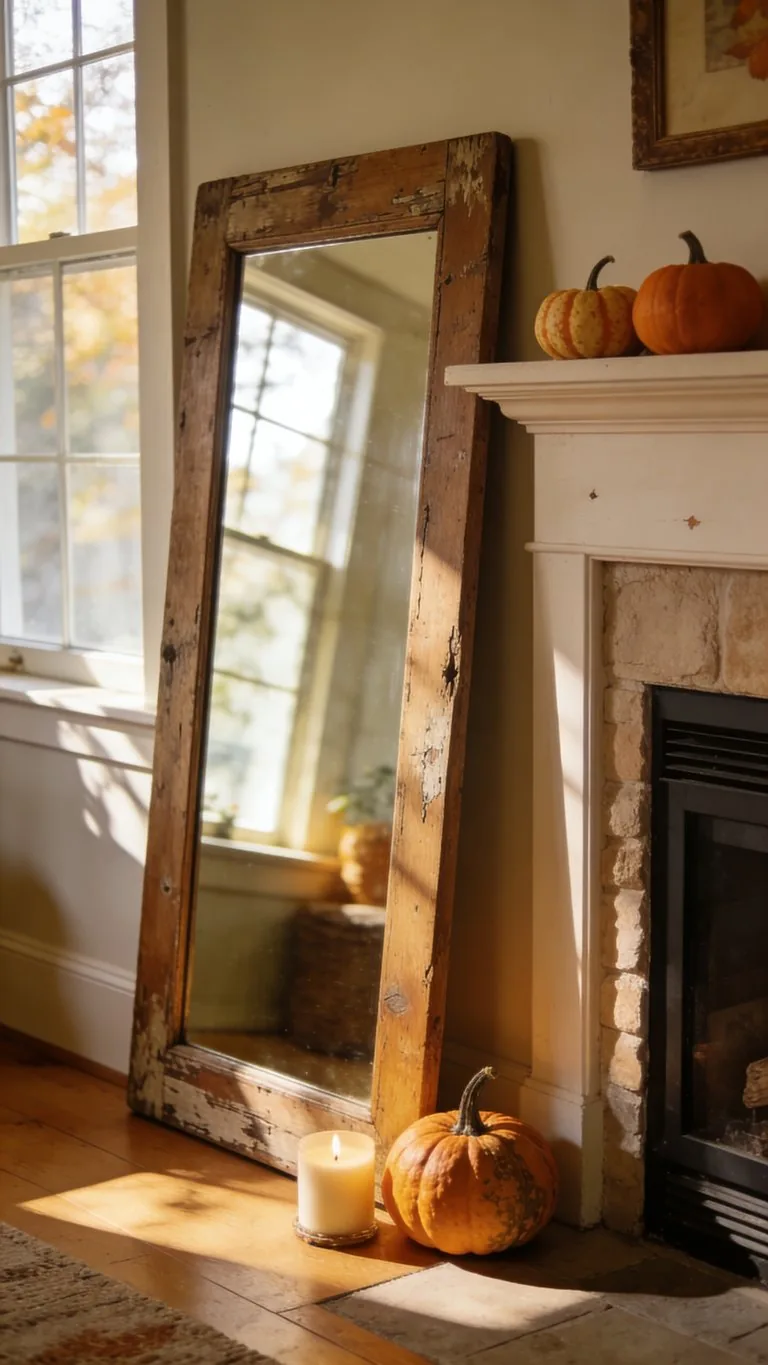 Fall mantel decor idea 1