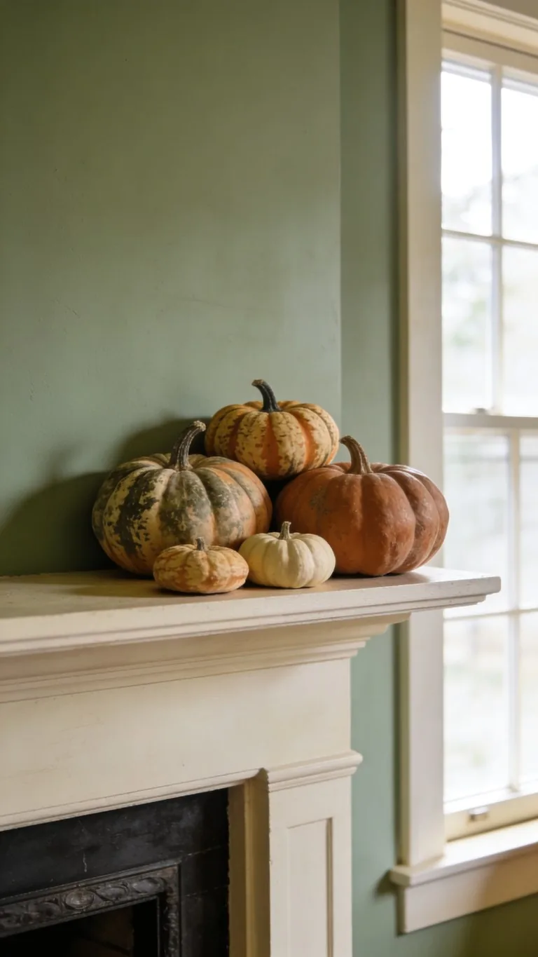Fall mantel decor idea 4