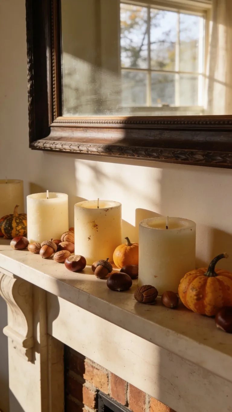 Fall mantel decor idea 6