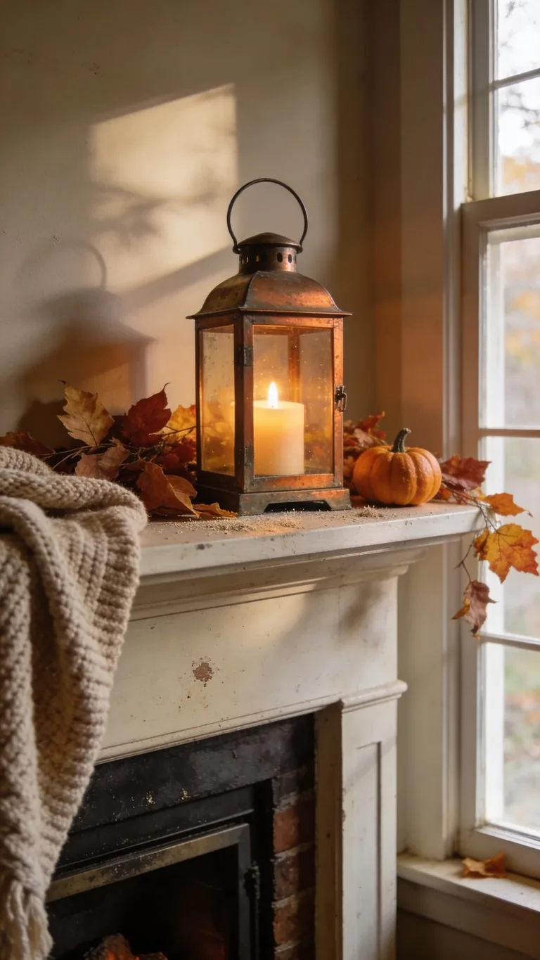 Fall mantel decor idea 10