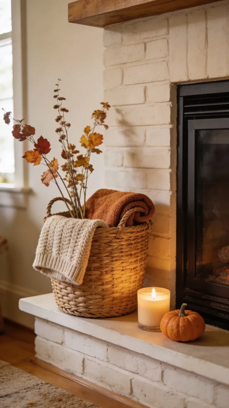 Fall mantel decor idea 13