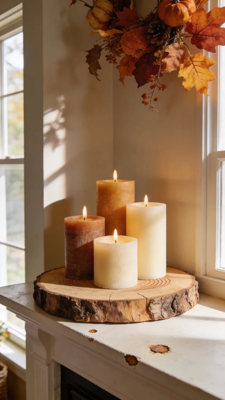Fall mantel decor idea 14