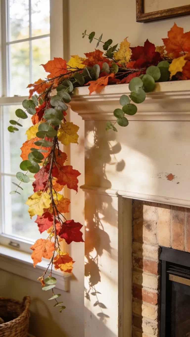 Fall mantel decor idea 16