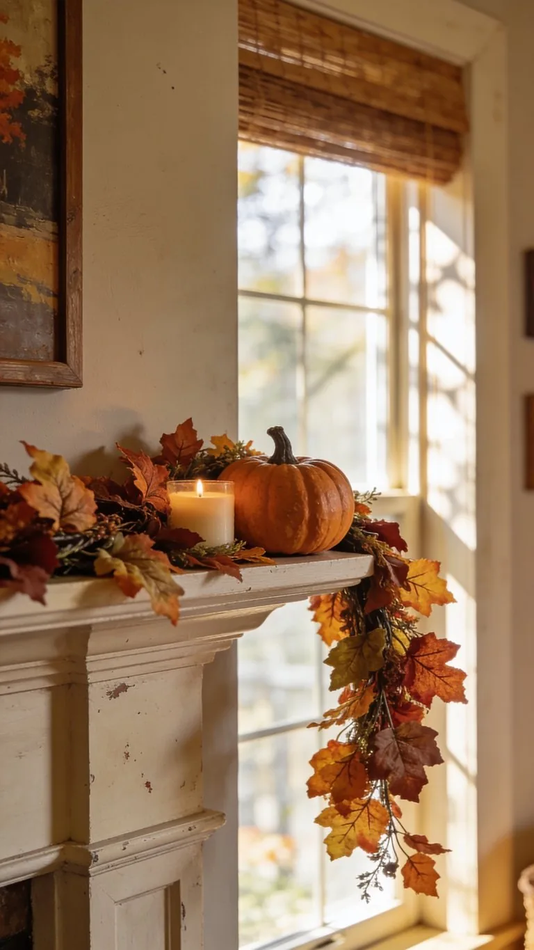 Fall mantel decor idea 18