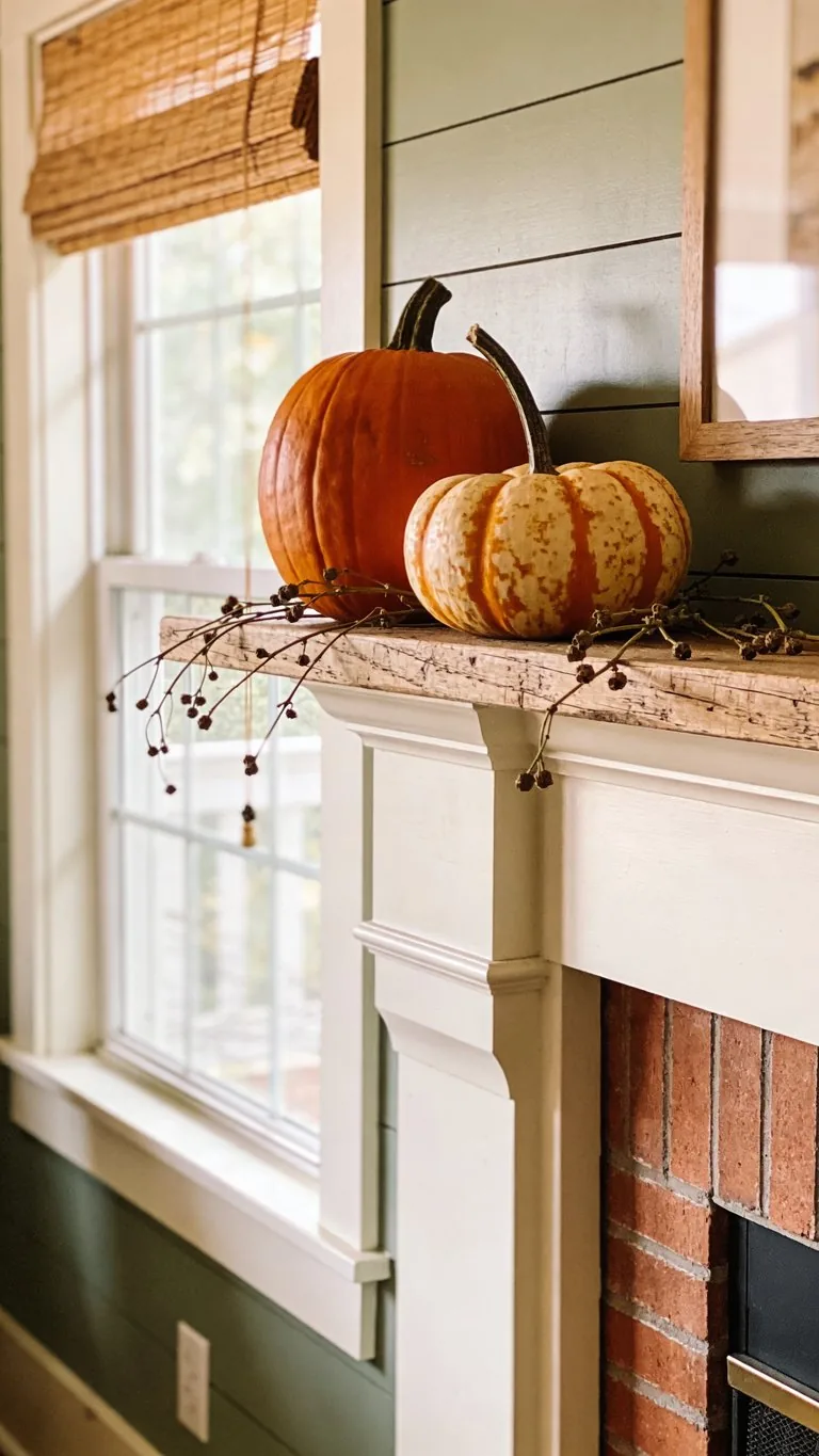 Fall mantel decor idea 19
