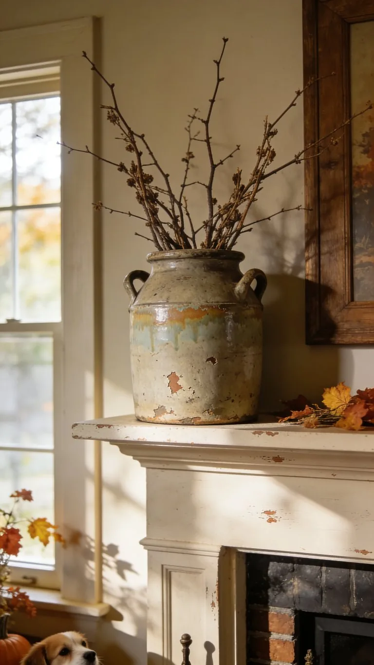 Fall mantel decor idea 23