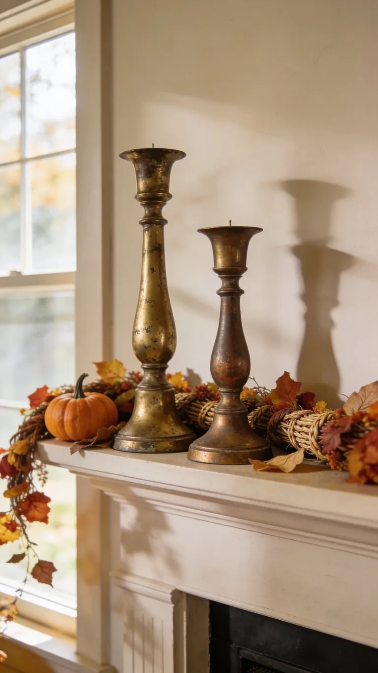 Fall mantel decor idea 24