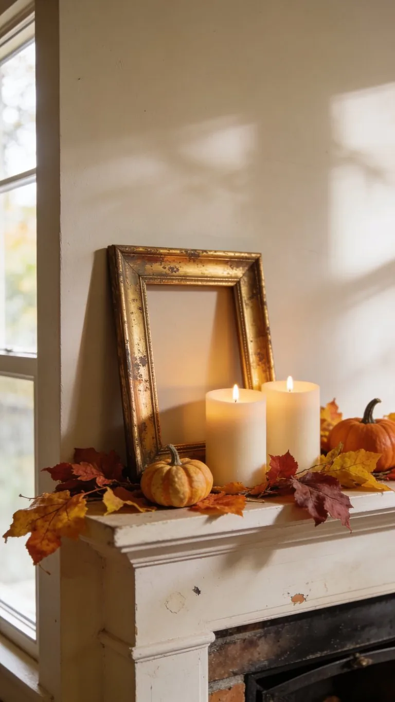 Fall mantel decor idea 25