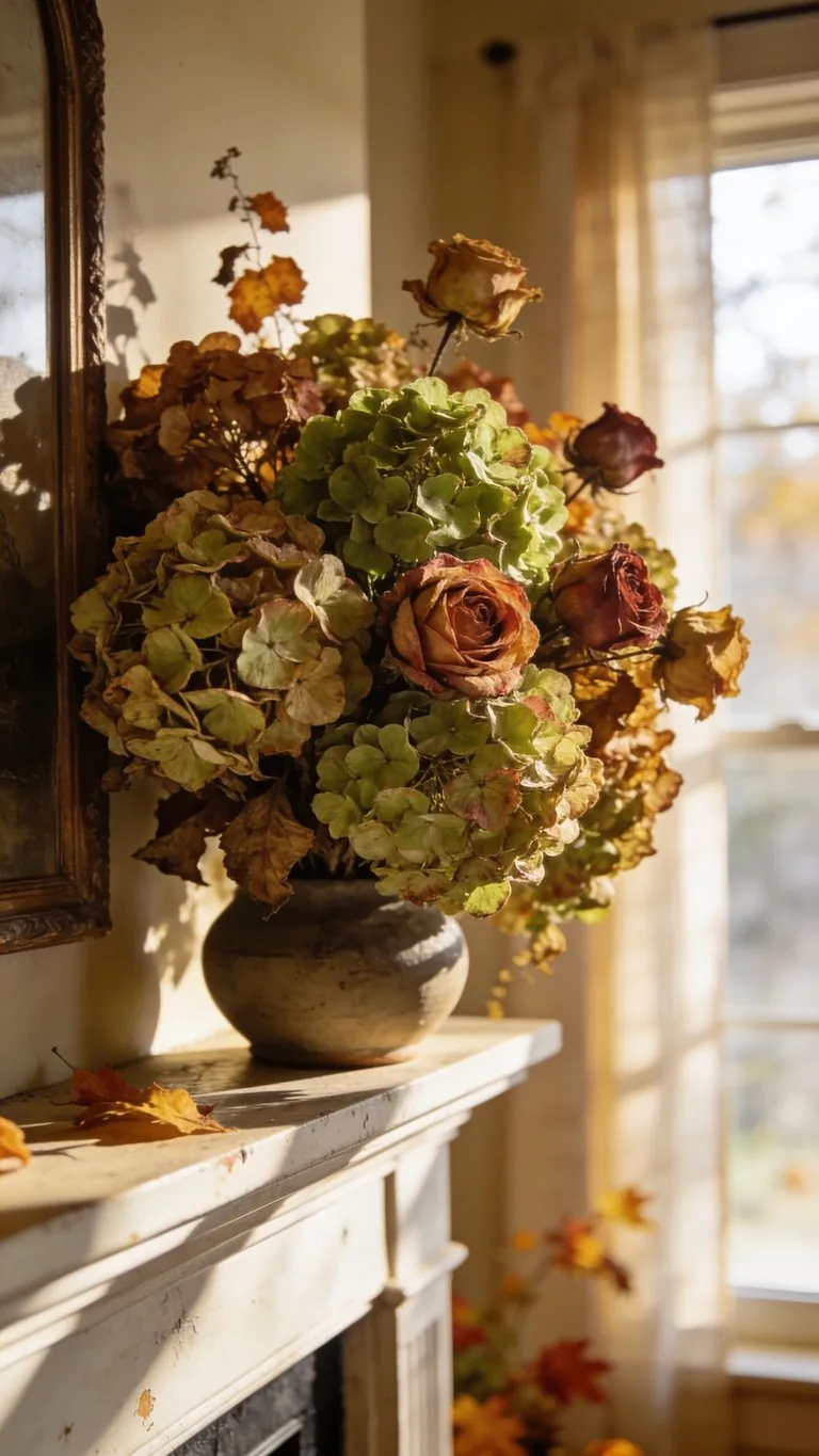 Fall mantel decor idea 26