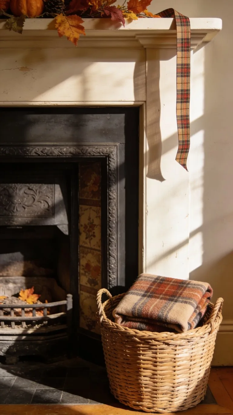 Fall mantel decor idea 27
