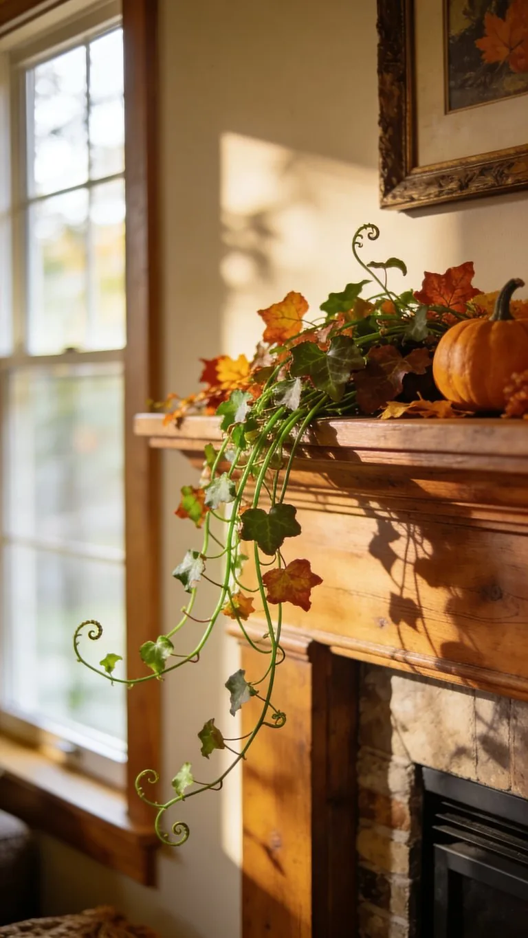 Fall mantel decor idea 28