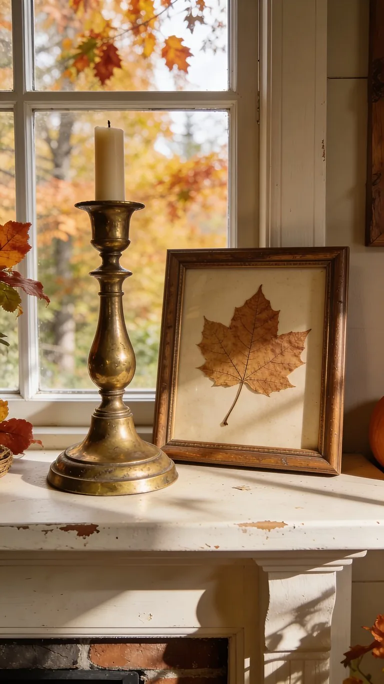 Fall mantel decor idea 30