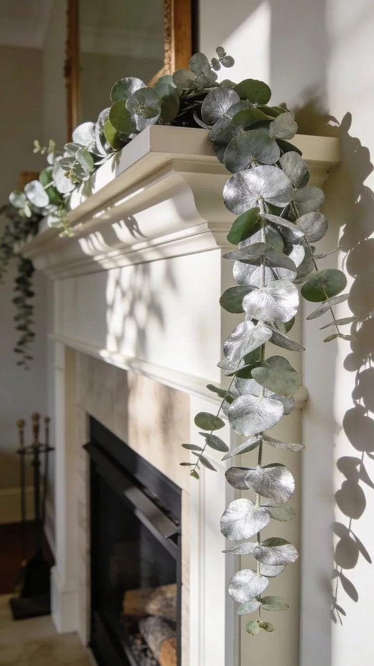 Fall mantel garland idea 1