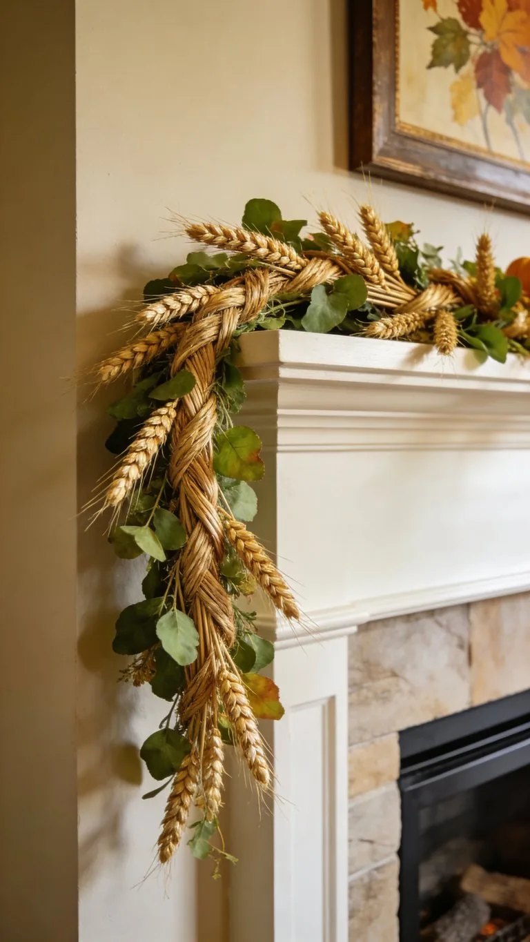 Fall mantel garland idea 3