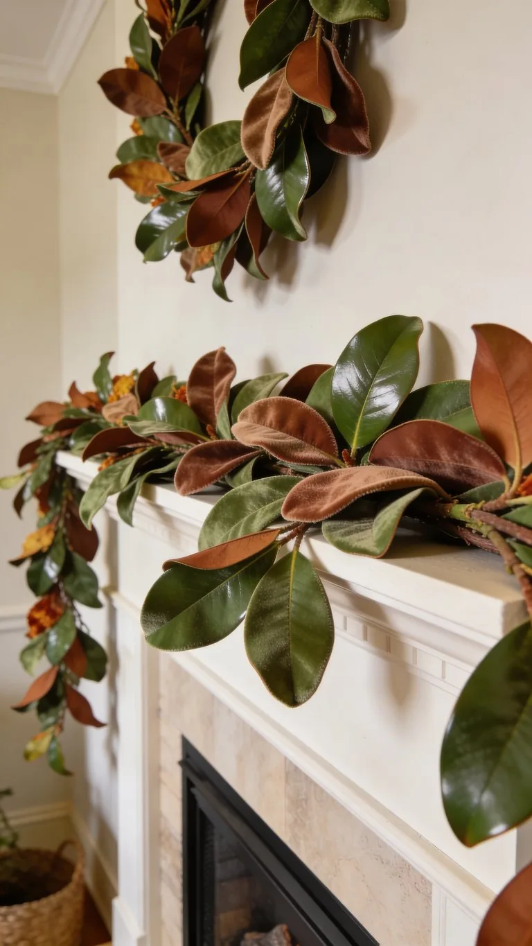 Fall mantel garland idea 4