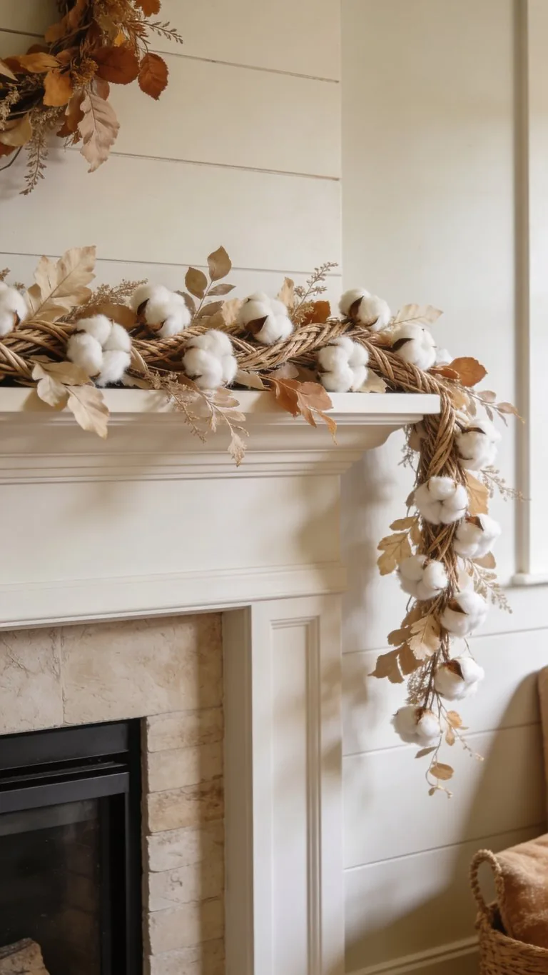 Fall mantel garland idea 7