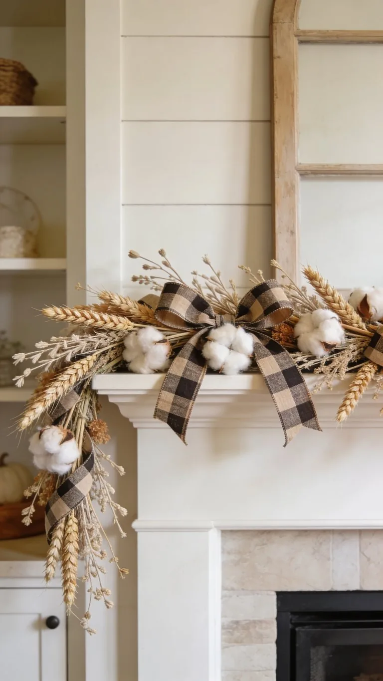 Fall mantel garland idea 22