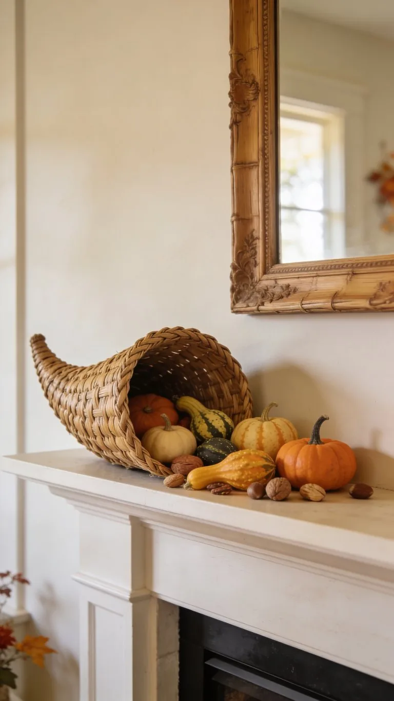 Thanksgiving mantel decor idea 2