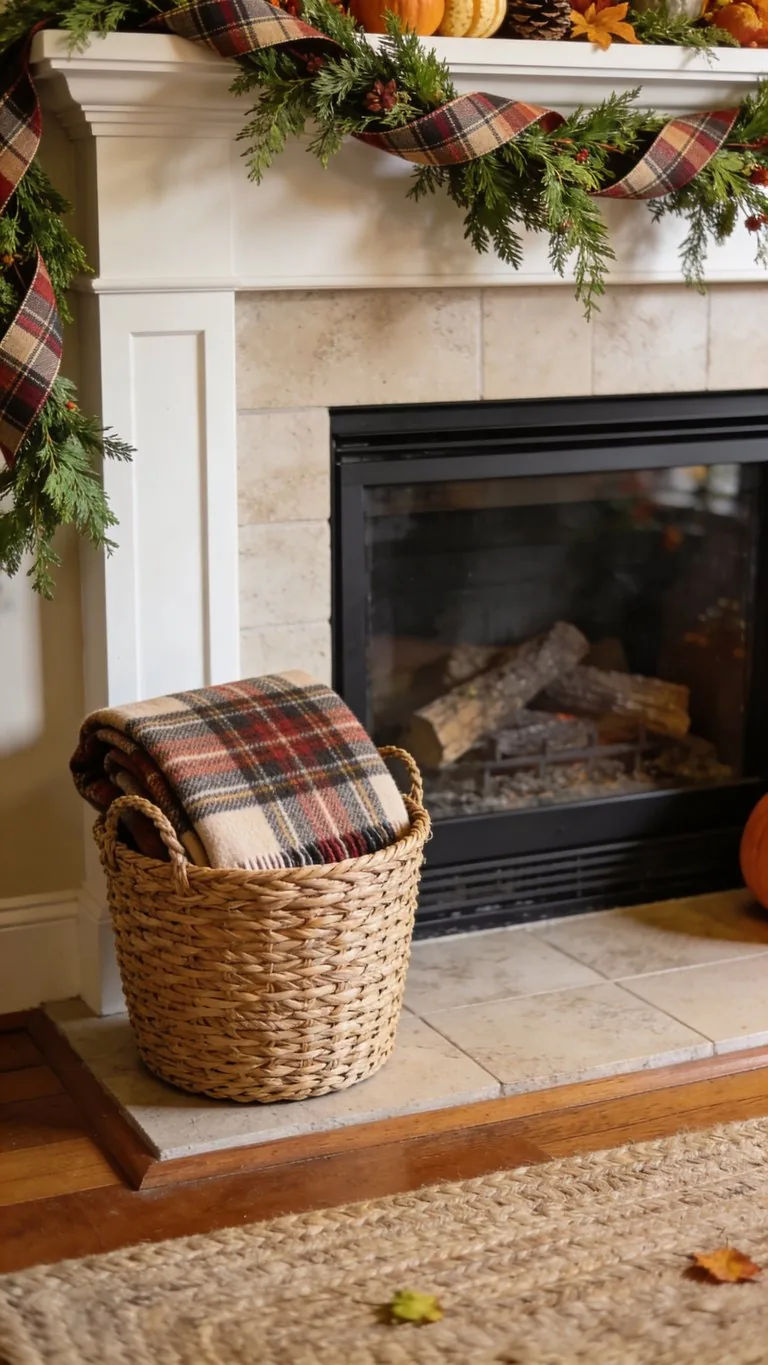 Thanksgiving mantel decor idea 17